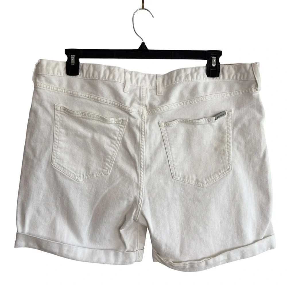Eddie Bauer White Denim Boyfriend Shorts Plus Size 18 Stretch Denim Bermuda